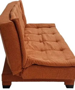 Canapé convertible 3 places Lefkada Tissu texturé Orange terracotta