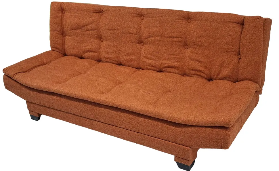 Canapé convertible 3 places Lefkada Tissu texturé Orange terracotta