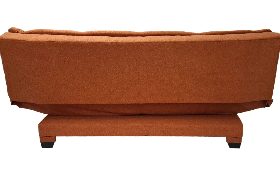 Canapé convertible 3 places Lefkada Tissu texturé Orange terracotta