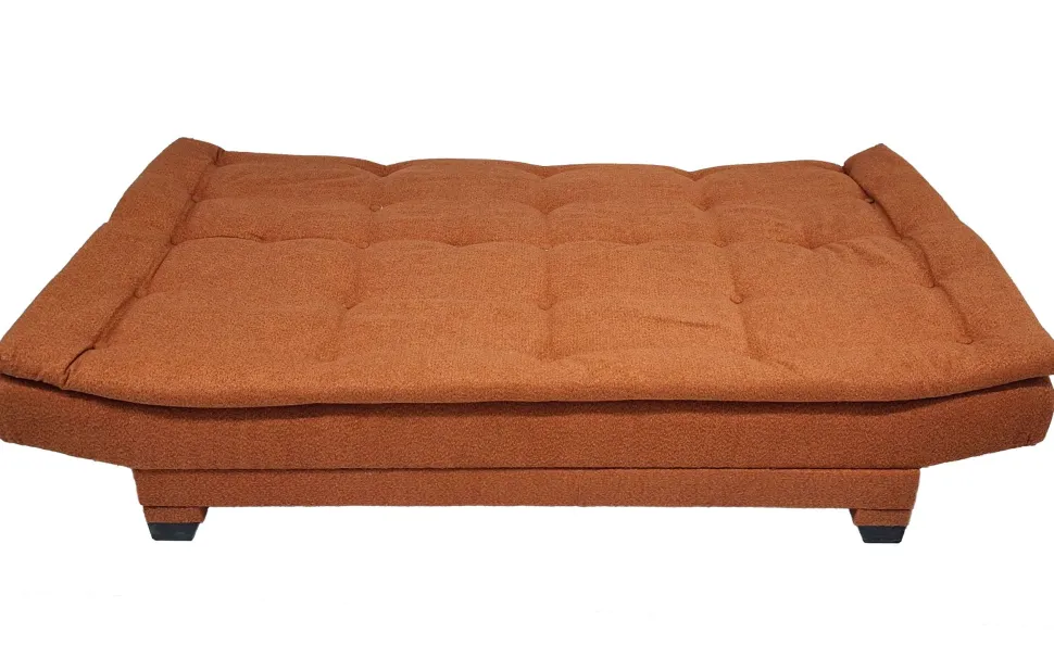 Canapé convertible 3 places Lefkada Tissu texturé Orange terracotta