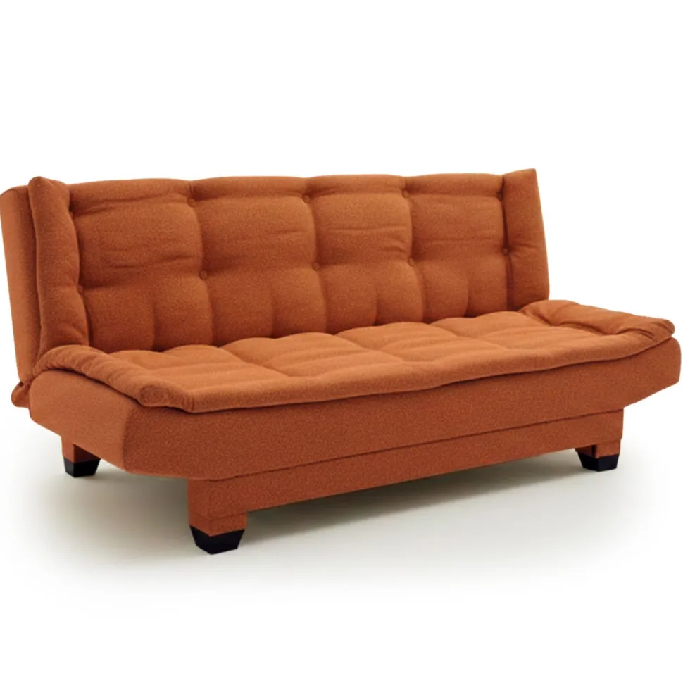 Canapé convertible 3 places Lefkada Tissu texturé Orange terracotta