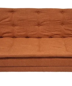 Canapé convertible 3 places Lefkada Tissu texturé Orange terracotta