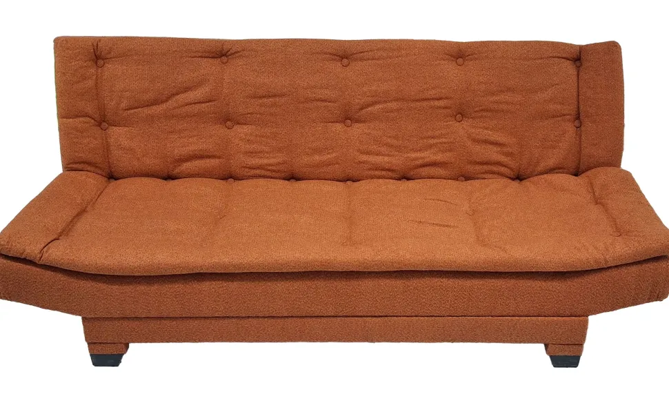 Canapé convertible 3 places Lefkada Tissu texturé Orange terracotta