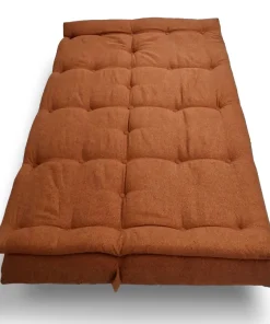 Canapé convertible 3 places Lefkada Tissu texturé Orange terracotta