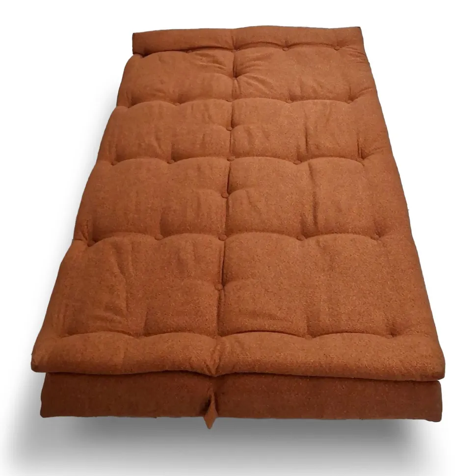 Canapé convertible 3 places Lefkada Tissu texturé Orange terracotta