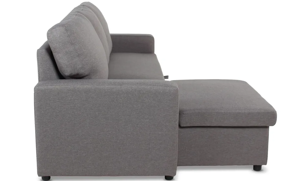 Canapé convertible avec angle réversible Baleares Tissu Gris clair