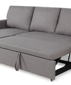 Canapé convertible avec angle réversible Baleares Tissu Gris clair