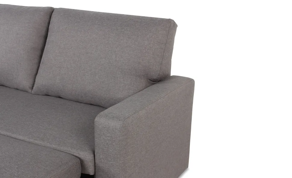 Canapé convertible avec angle réversible Baleares Tissu Gris clair