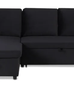Canapé convertible avec angle réversible Baleares Velours Noir