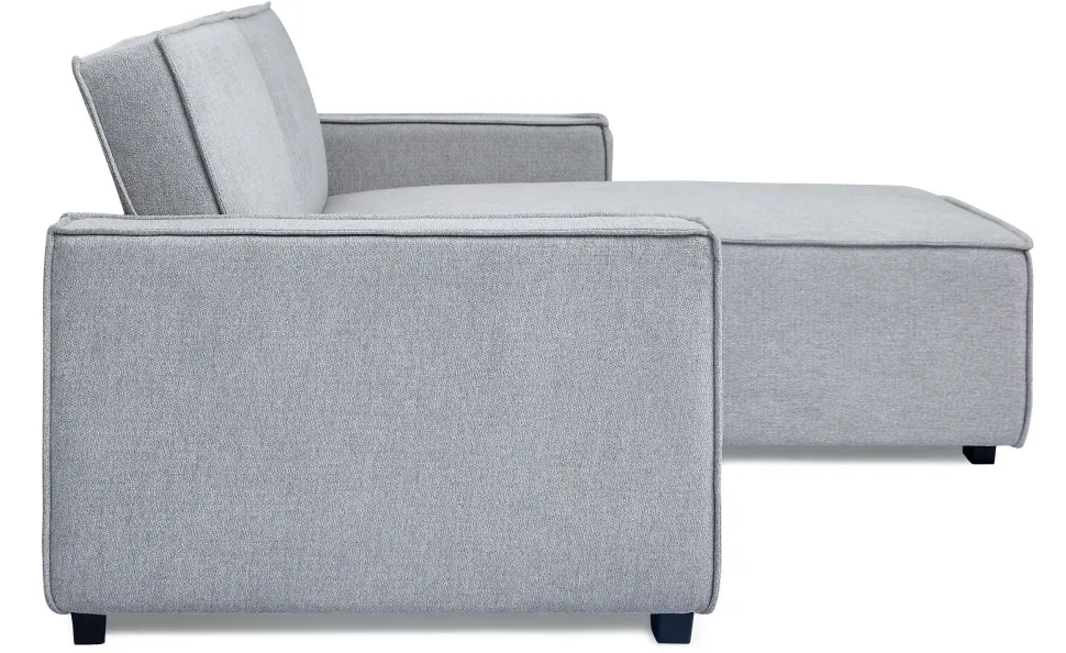 Canapé convertible cic-clac avec angle réversible Pikado Tissu effet lin Gris clair