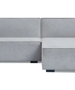 Canapé convertible cic-clac avec angle réversible Pikado Tissu effet lin Gris clair