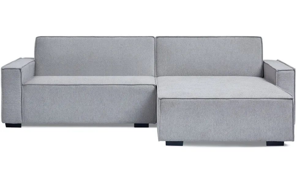 Canapé convertible cic-clac avec angle réversible Pikado Tissu effet lin Gris clair