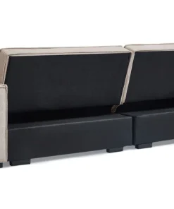 Canapé convertible cic-clac avec angle réversible Pikado Tissu effet lin Taupe clair