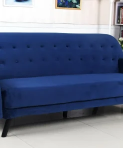 Canapé convertible clic-clac scandinave Helios velours Bleu