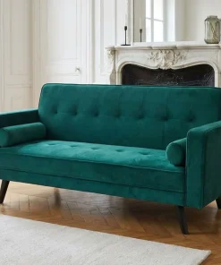 Canapé convertible clic-clac scandinave Slow Velours Vert