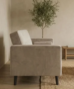 Canapé convertible clic-clac scandinave Slow Velours Taupe