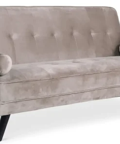 Canapé convertible clic-clac scandinave Slow Velours Taupe