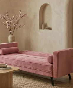 Canapé convertible clic-clac scandinave Slow Velours Rose