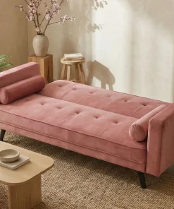 Canapé convertible clic-clac scandinave Slow Velours Rose