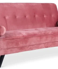 Canapé convertible clic-clac scandinave Slow Velours Rose