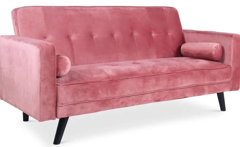 Canapé convertible clic-clac scandinave Slow Velours Rose