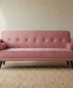 Canapé convertible clic-clac scandinave Slow Velours Rose