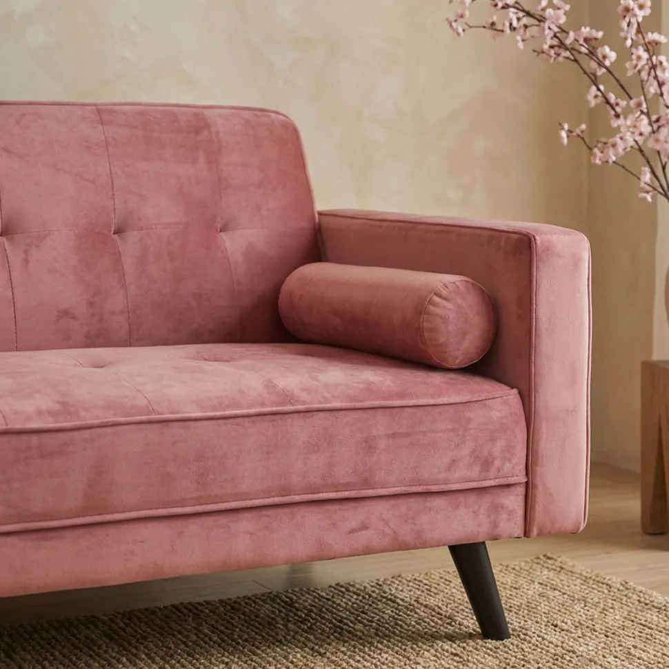 Canapé convertible clic-clac scandinave Slow Velours Rose