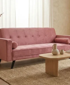 Canapé convertible clic-clac scandinave Slow Velours Rose