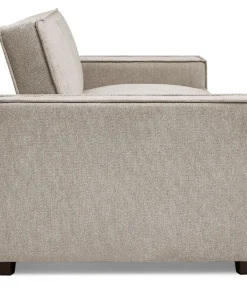 Canapé convertible clic-clac 3 places Pikado Tissu effet lin Taupe clair