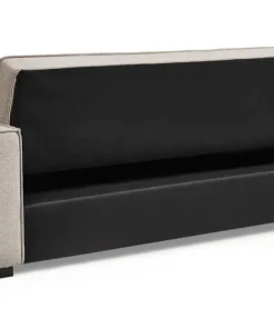 Canapé convertible clic-clac 3 places Pikado Tissu effet lin Taupe clair