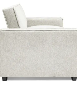Canapé convertible clic-clac 3 places Pikado Tissu effet lin Crème