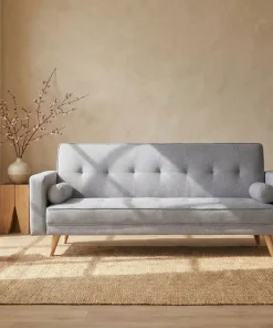 Canapé convertible clic-clac scandinave Slow Tissu Gris clair