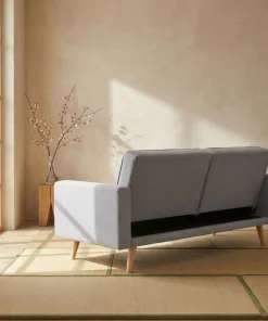 Canapé convertible clic-clac scandinave Slow Tissu Gris clair