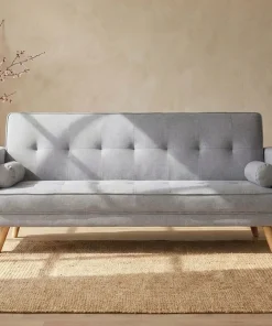Canapé convertible clic-clac scandinave Slow Tissu Gris clair