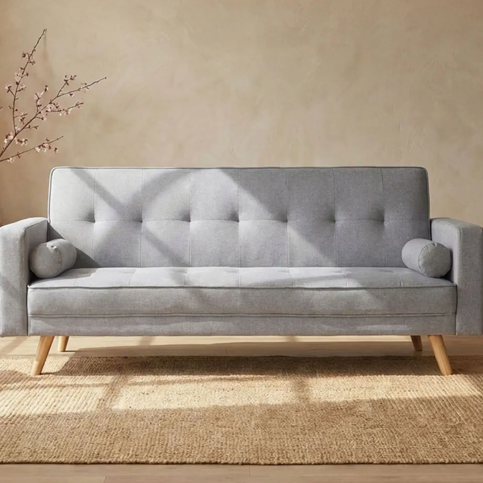 Canapé convertible clic-clac scandinave Slow Tissu Gris clair