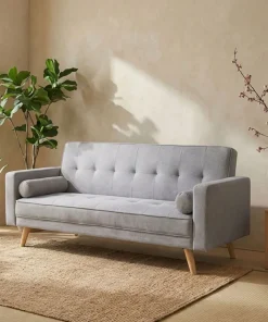 Canapé convertible clic-clac scandinave Slow Tissu Gris clair