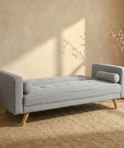 Canapé convertible clic-clac scandinave Slow Tissu Gris clair