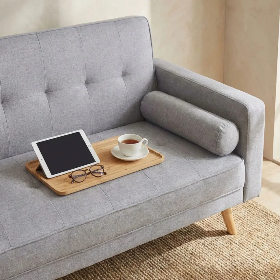 Canapé convertible clic-clac scandinave Slow Tissu Gris clair