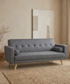 Canapé convertible clic-clac scandinave Slow tissu Gris foncé
