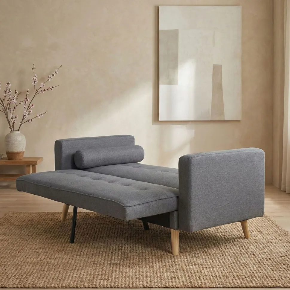 Canapé convertible clic-clac scandinave Slow tissu Gris foncé