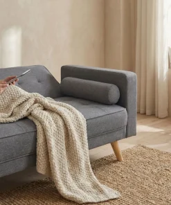 Canapé convertible clic-clac scandinave Slow tissu Gris foncé