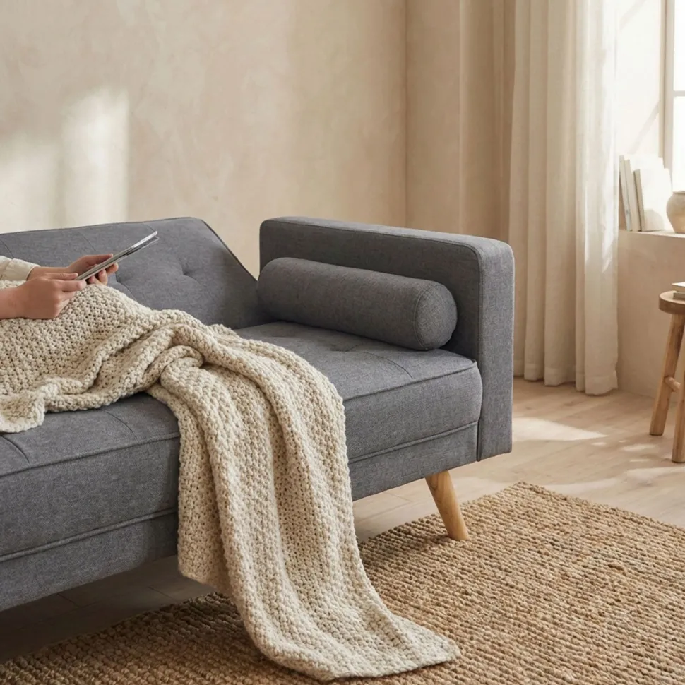 Canapé convertible clic-clac scandinave Slow tissu Gris foncé