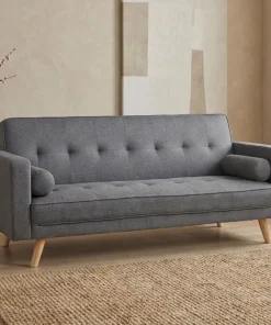 Canapé convertible clic-clac scandinave Slow tissu Gris foncé