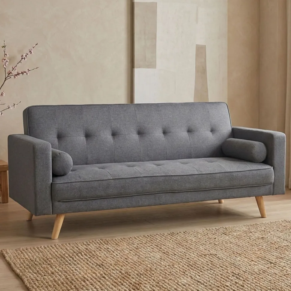 Canapé convertible clic-clac scandinave Slow tissu Gris foncé