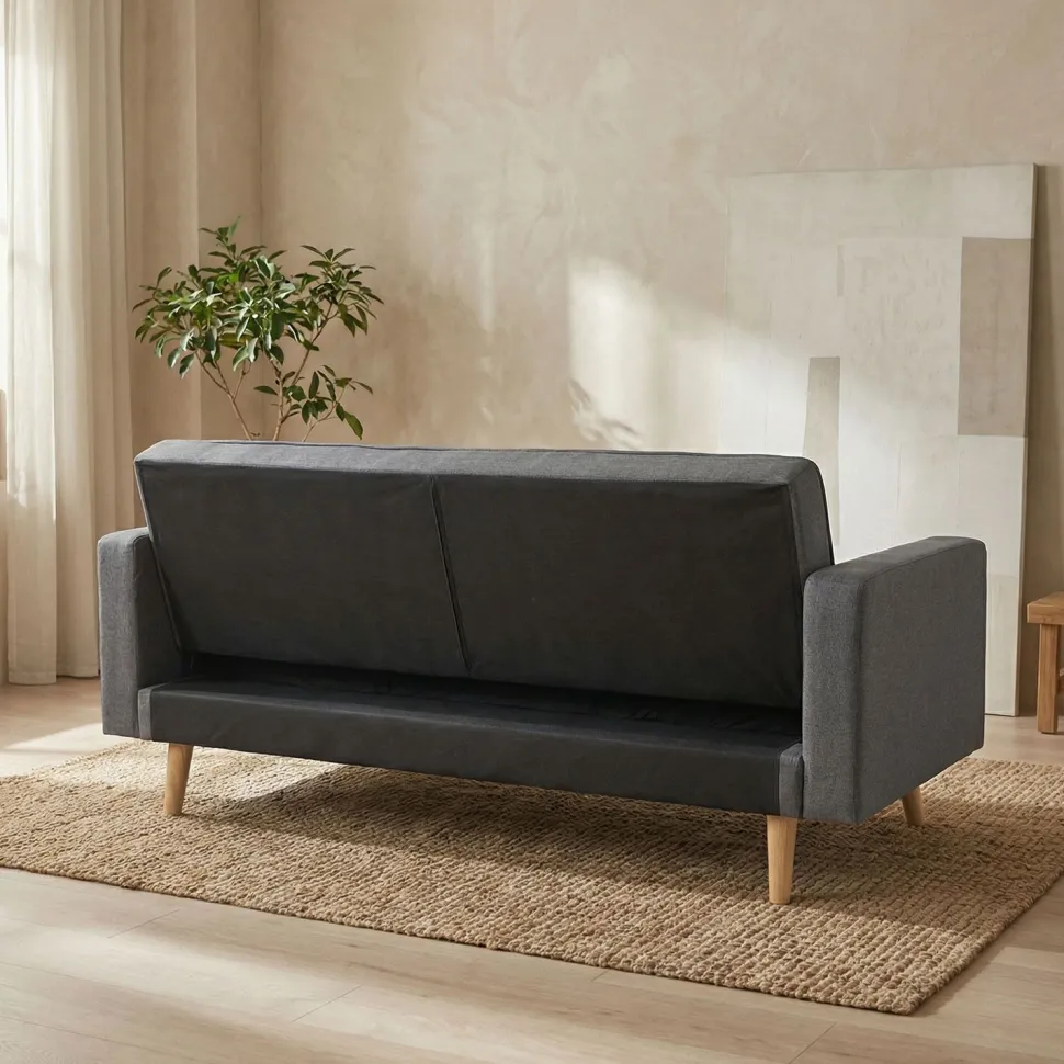 Canapé convertible clic-clac scandinave Slow tissu Gris foncé