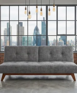 Canapé convertible clic-clac scandinave Yazu Velours chenille Gris