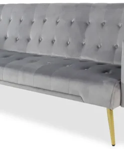 Canapé convertible clic-clac Justy Velours Gris clair