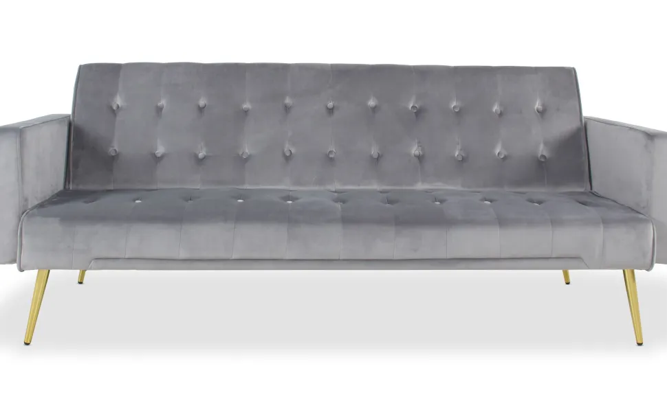 Canapé convertible clic-clac Justy Velours Gris clair