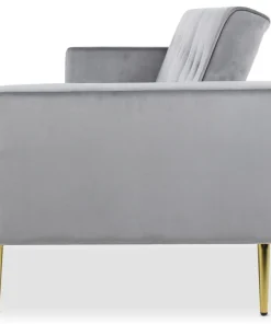 Canapé convertible clic-clac Justy Velours Gris clair