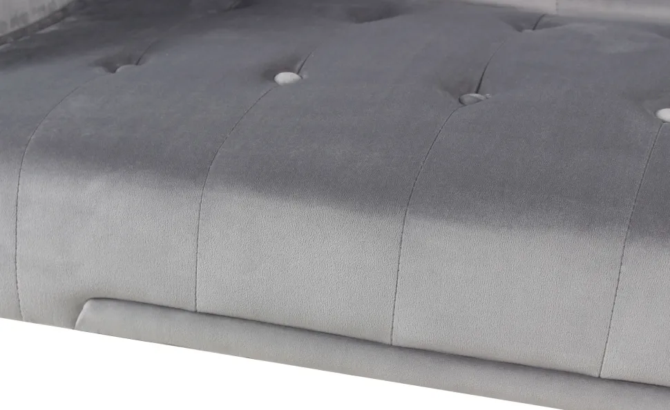 Canapé convertible clic-clac Justy Velours Gris clair
